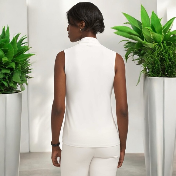 Anne Klein Harmony Pleat Neck Shell Top - Picture 3 of 16